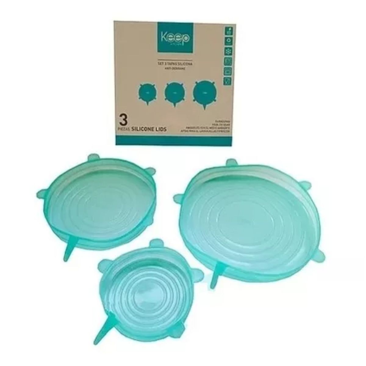 Set 3 Tapas Silicona Keep, marca KEEP - Foto Principal