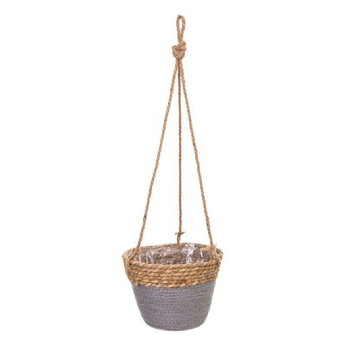 OEM - Maceta Colgante Macetero Colgante De Mimbre Tejido Cesta Gris