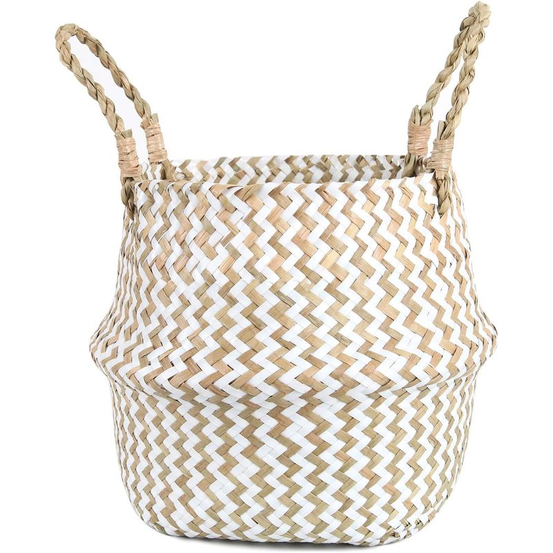 OEM - Macetero Cesto Canasto Maceta De Mimbre Tejida Plegable 35cm B