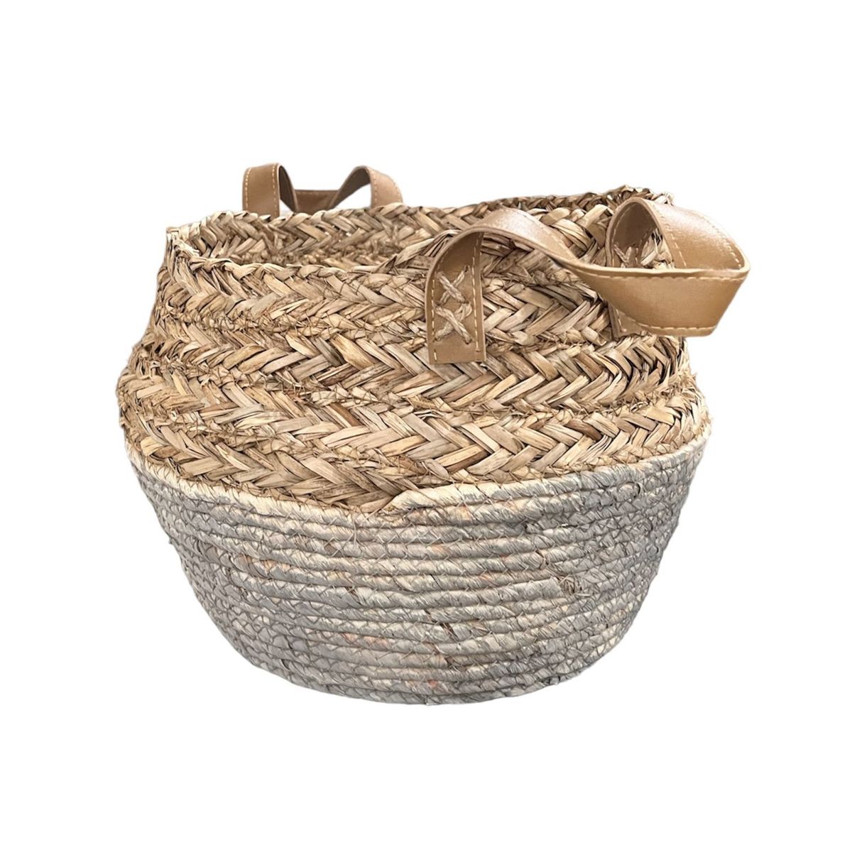 OEM - Macetero Cesto Canasto Organizador Tejido Mimbre Armable 24x25cm