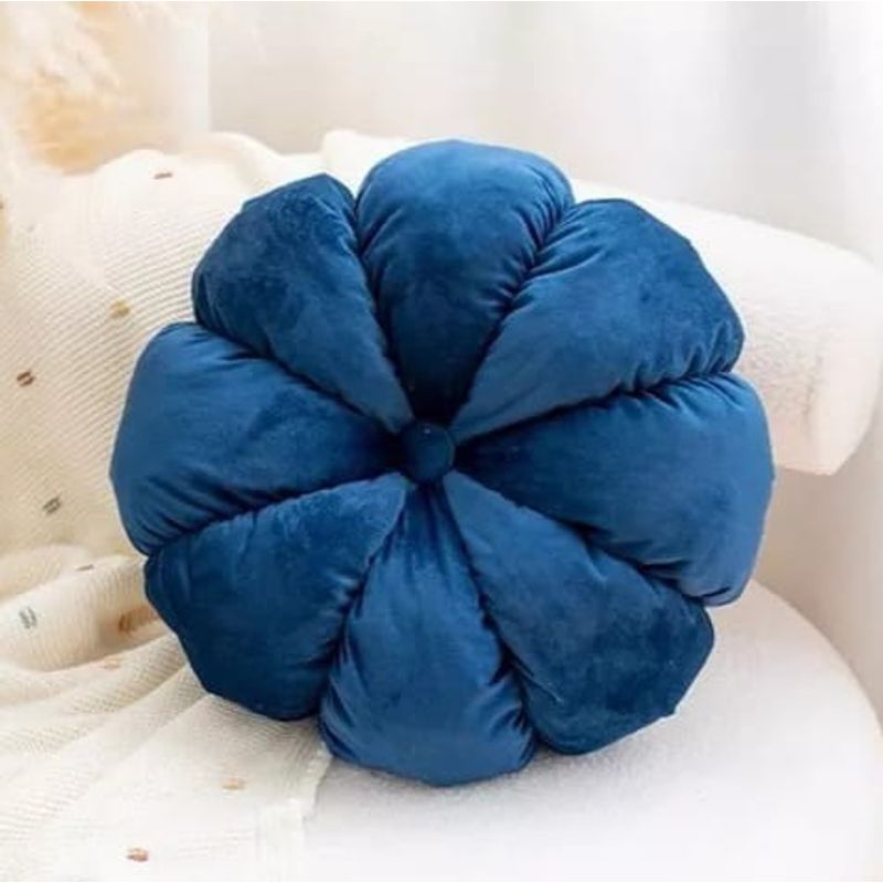 GENERICO - Cojin Decorativo Redondo Color Azul Oscuro