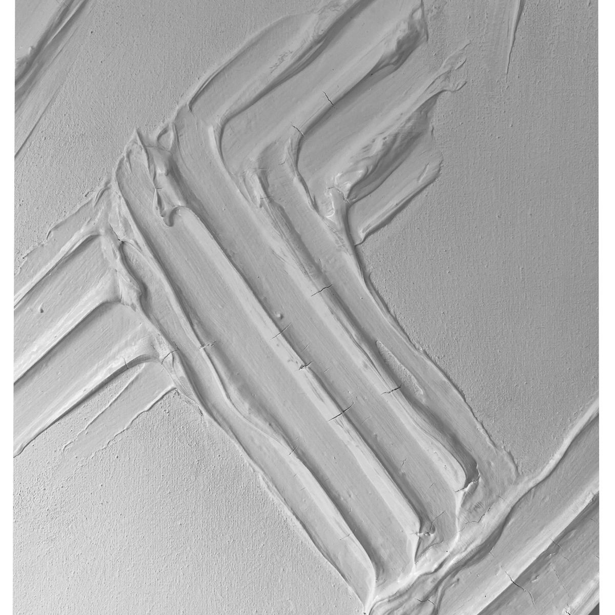 GENERICO - Cuadro Decorativo Abstracto Texturizado Blanco 90x70 cm Pasta acrílica Moderno Minimalista