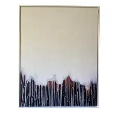 GENERICO - Cuadro decorativo abstracto blanco 90x70