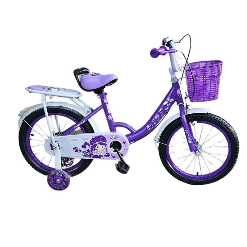 GENERICO - Bicicleta Infantil  Aro 12 Morada Con Rueditas