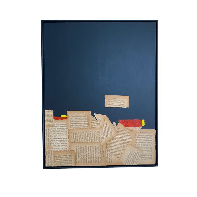 GENERICO - Cuadro decorativo collage negro 90x70