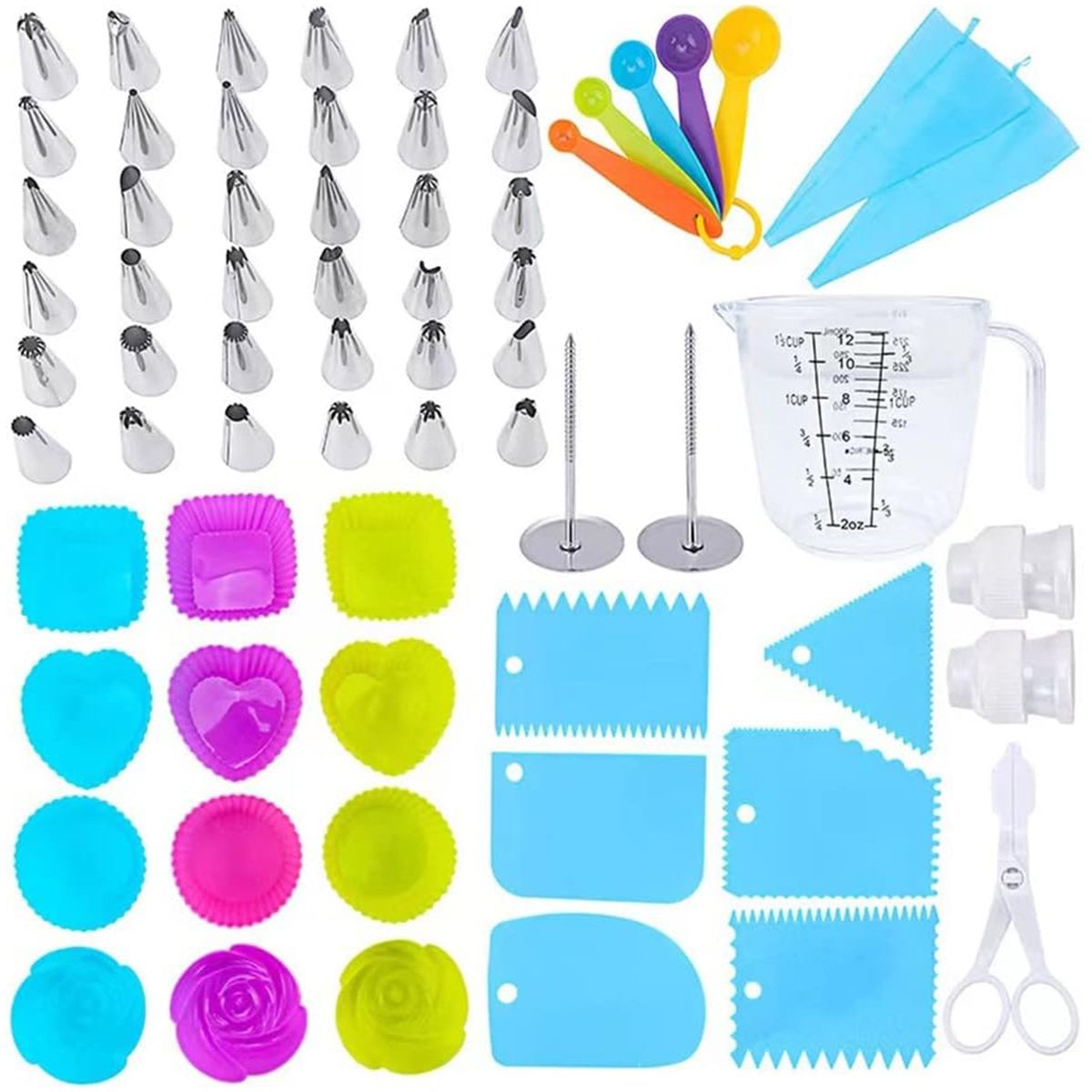 COREJOY - Set De Decoración De Tortas Y Reposteria 63 Piezas