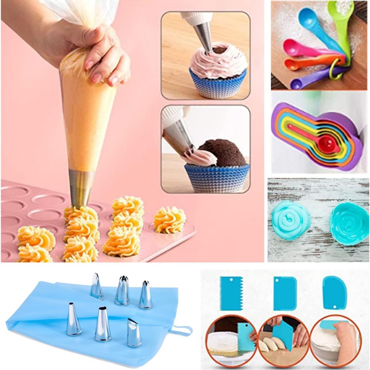 COREJOY - Set De Decoración De Tortas Y Reposteria 63 Piezas