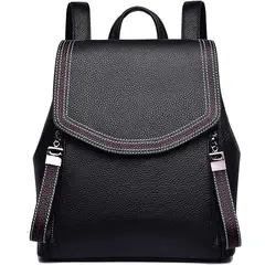 PUREPOWER - Mochila De Cuero Genuino Para Mujer Mochila Con Solapa