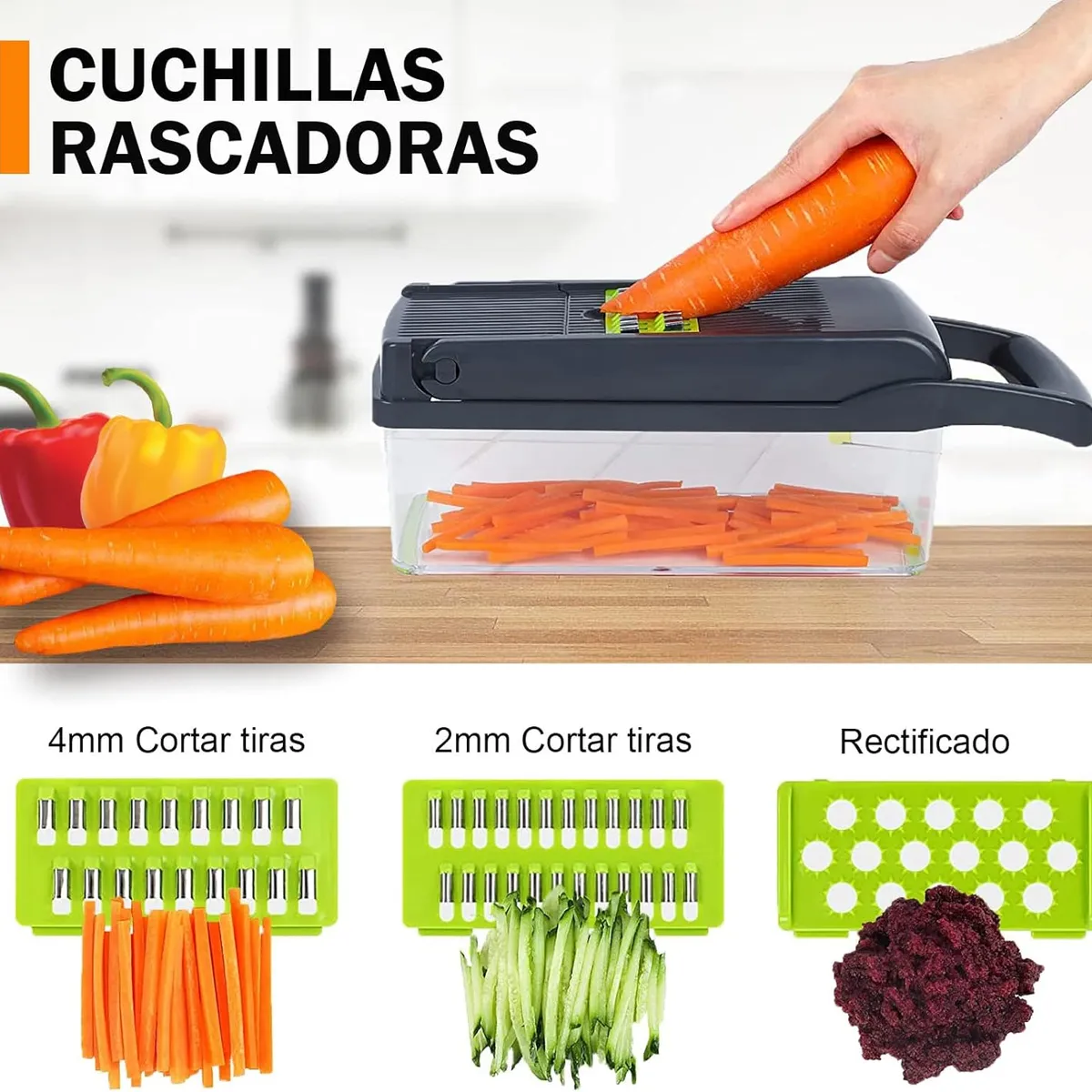 Cortador de Verduras 22 en 1 Gris, marca LELOX - Foto 2