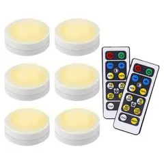 WELDMON - 6 Piezas Luz de Gabinete Regulable con Control Remoto