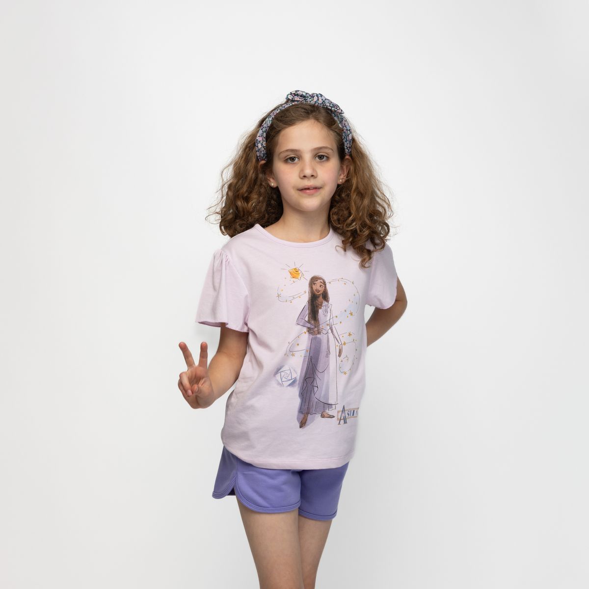 DISNEY - Polera Niña Shine Asha Wish Morado Disney