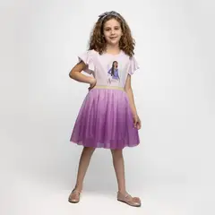 DISNEY - Vestido Niña Wish Brillos Rosa