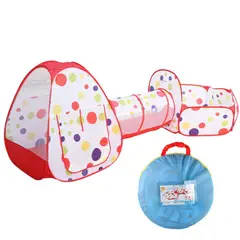 CRUSEC - Miniparque Infantil Túnel de Gateo y Piscina de Pelotas Rojo