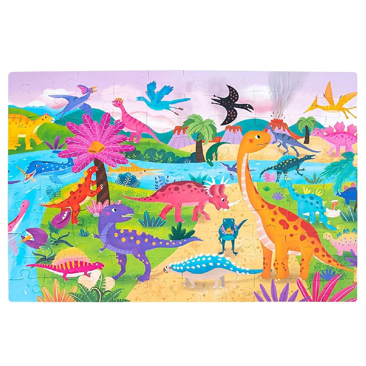 GENERICO - Puzzle Rompecabezas Didáctico para niños 100 pcs Dinosaurios