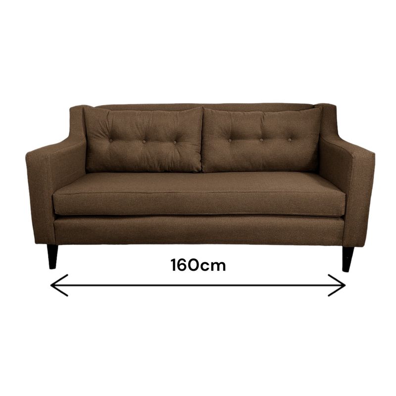 FLOBAL - Sillon Sofa Paris de 3 Cuerpos Tela Marron Repelente a Liquidos Flobal