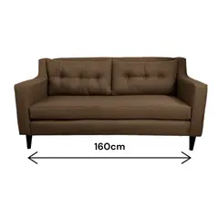 FLOBAL - Sillon Sofa Paris de 3 Cuerpos Tela Marron Repelente a Liquidos