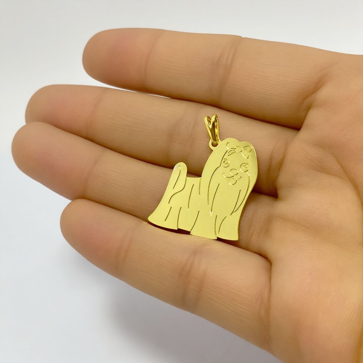 COGGIOLA - Colgante Perro Maltés Enchapado Oro 18K