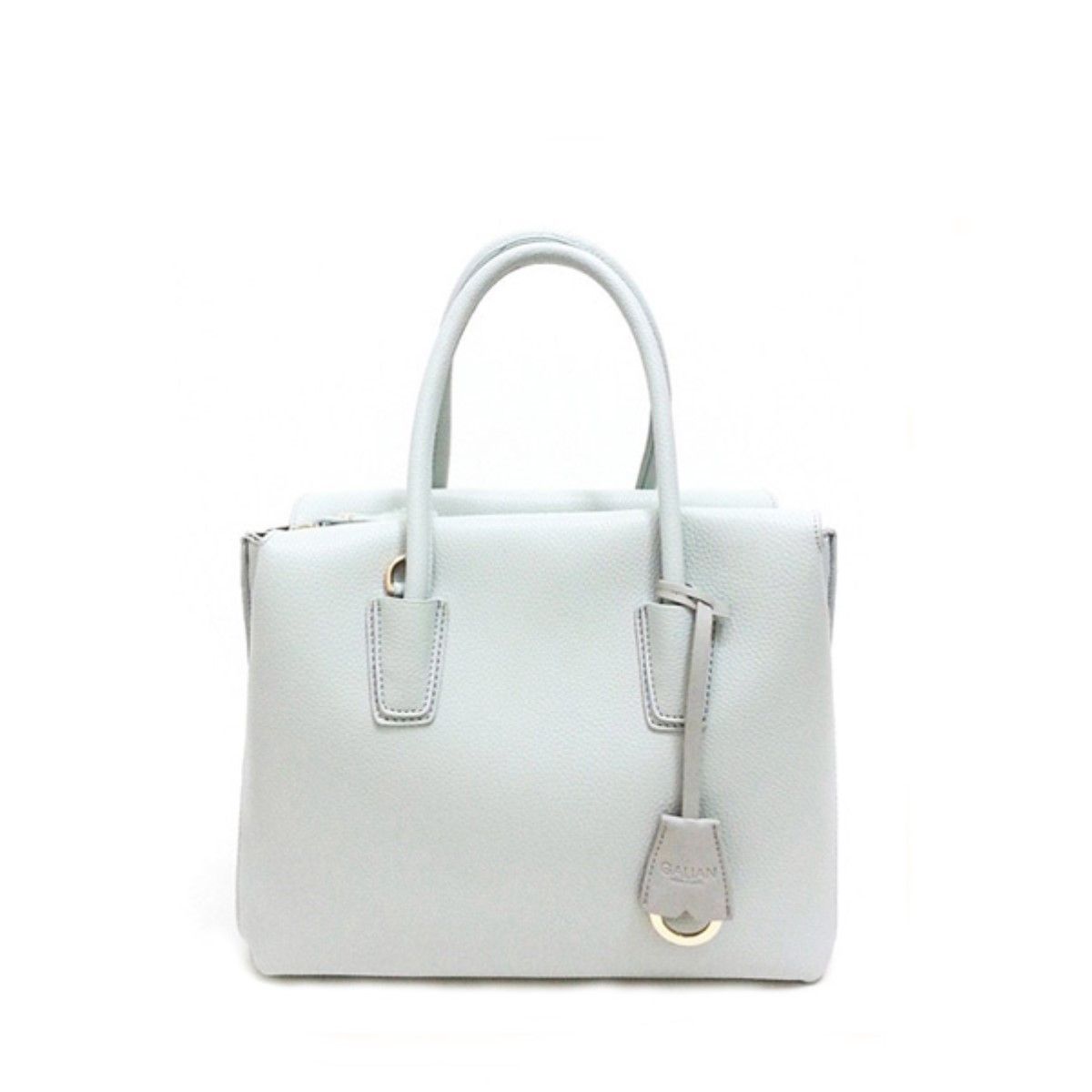 VANE COLLECTION - Cartera mujer duffle gris celeste ancha doble compartimiento