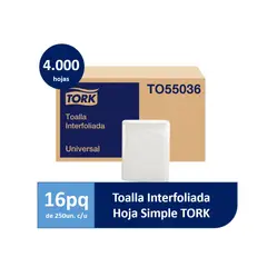 TORK - Toalla de Papel Interfoliada Universal 16paq x 250Hojas