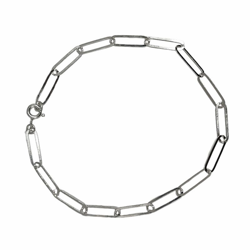 ANDREA COGGIOLA JOYAS - Tobillera Eslabón Alargado 16x4mm Plata Fina 925
