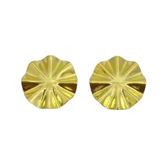 ANDREA COGGIOLA JOYAS - Aros Leonor Redondos Plisados Enchapado Oro 18K