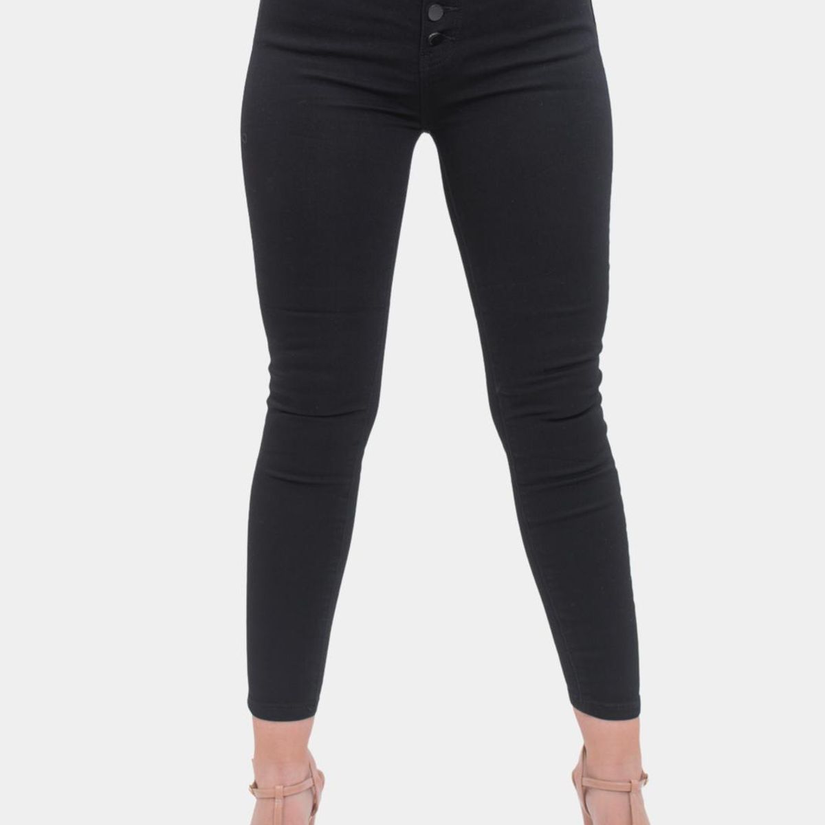 CLUB SALVAJE - Jeans Skinny Botones Elasticado - Negro