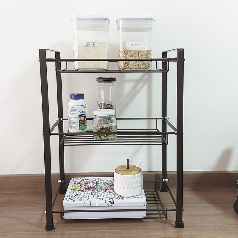 GENERICO - Estante Rack Organizador Para Cocina Baño Hogar 3 Niveles