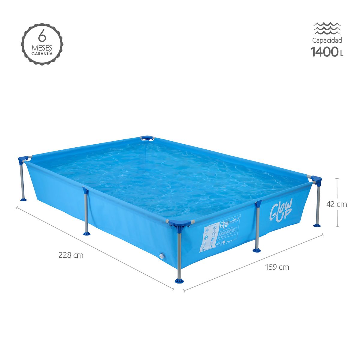 GLOWUP - Piscina Estructural 1287 Litros Glowup 228X159X42 CM