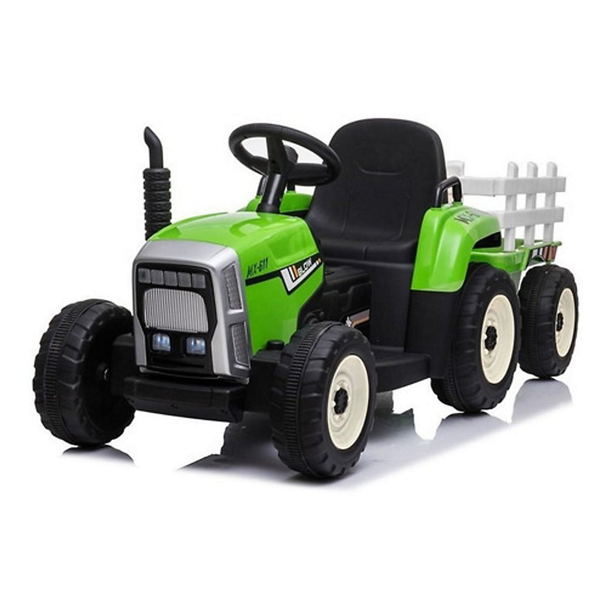 KIDSCOOL - Tractor A Bateria Con Remolque Verde