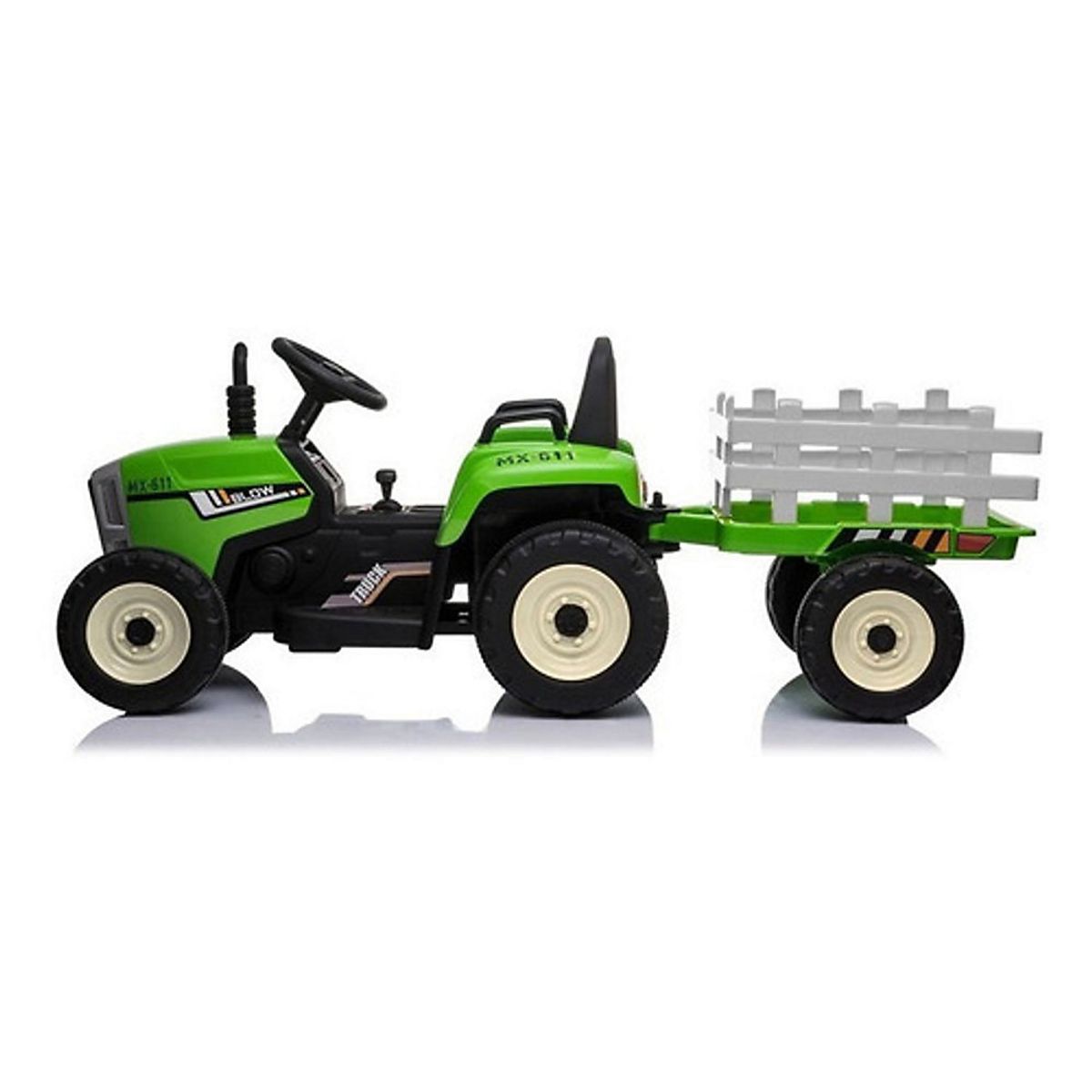 KIDSCOOL - Tractor A Bateria Con Remolque Verde