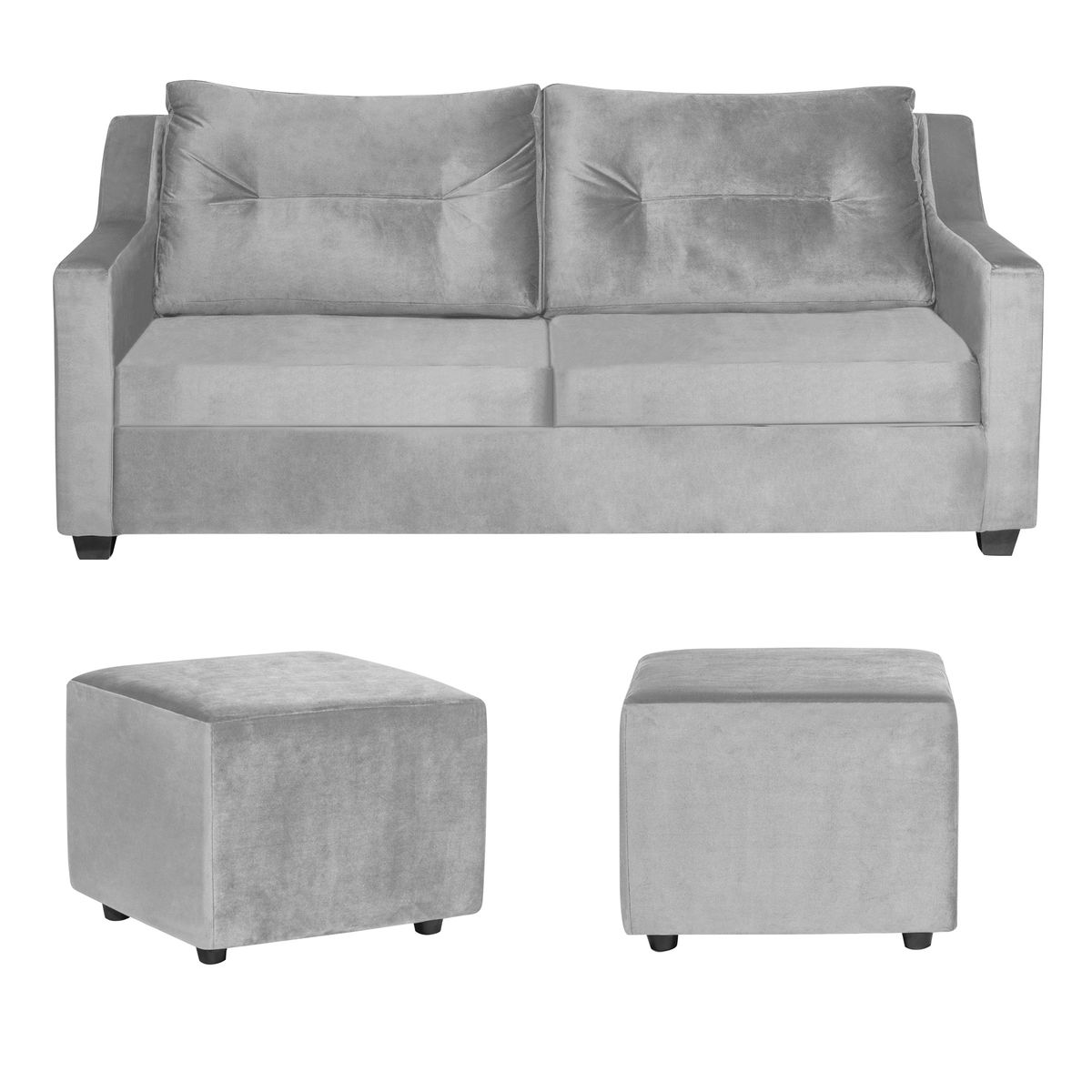 GENERICO - SOFA ARIES  2PUFF GRIS