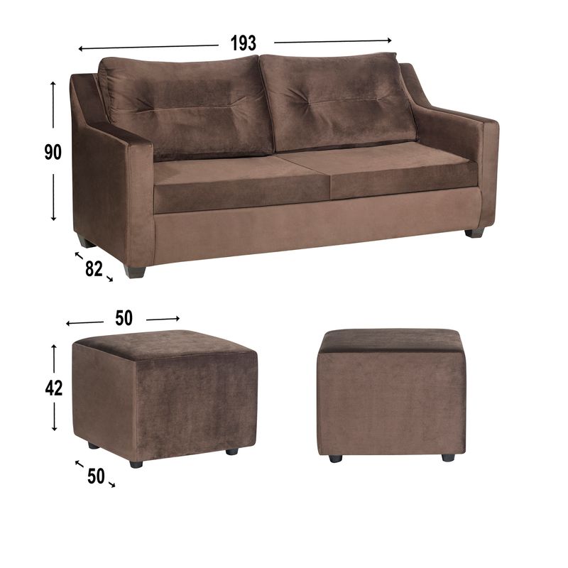 GENERICO - SOFA ARIES  2PUFF CHOCOLATE