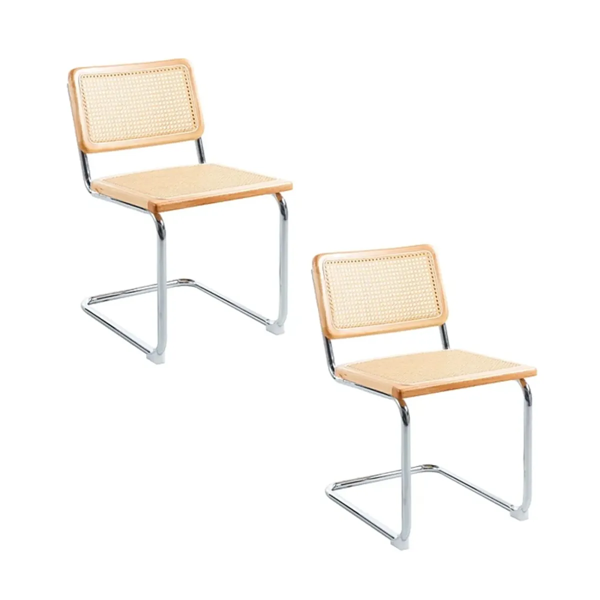 CORI CORI - Pack 2 Silla Breuer Madera y Rattan - Madera Natural