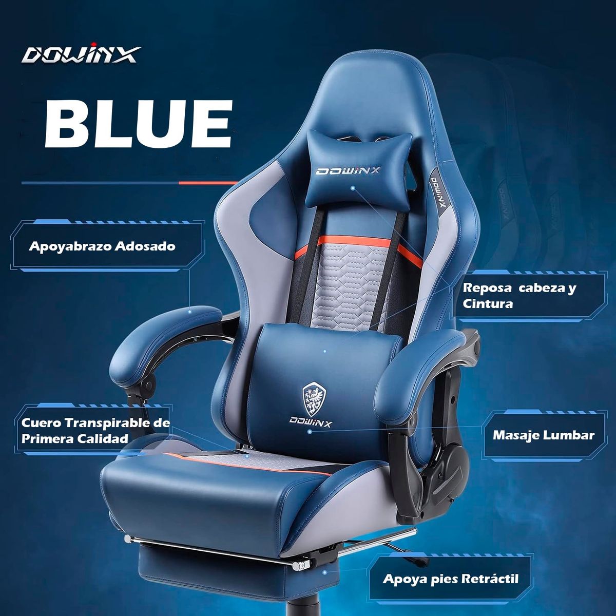 GENERICO - Silla Gamer Dowinx Modelo Ls - 6690 Con Masajeador Lumbar