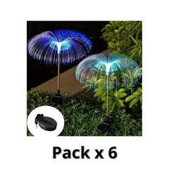 GENERICO - Pack De 6 Estacas Solares Estilo Medusa Con Luces Multicolor