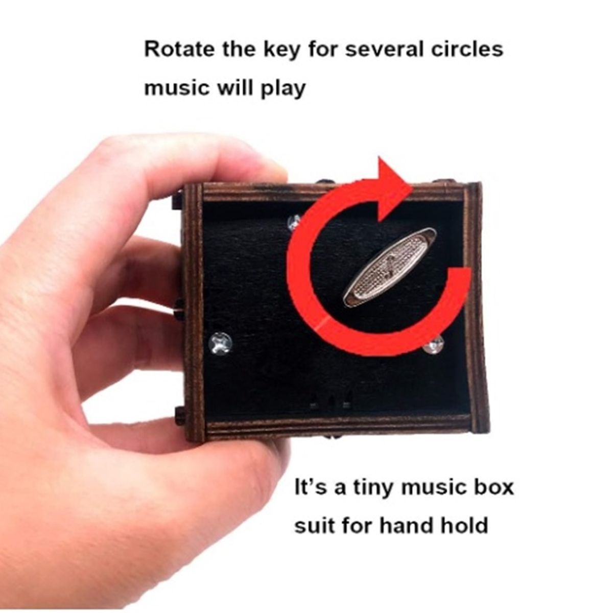 GENERICO - CAJA MUSICAL DE MADERA A CUERDA HARRY POTTER NEGRA