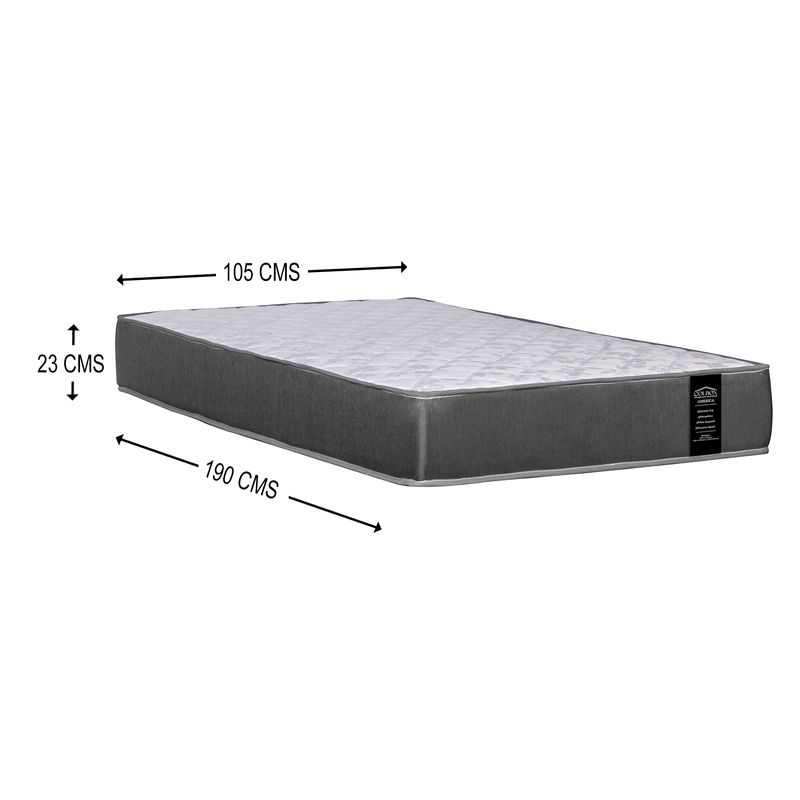 COLBOX - Colchón América 1.5 Plazas Gris 105x190x23 Cm