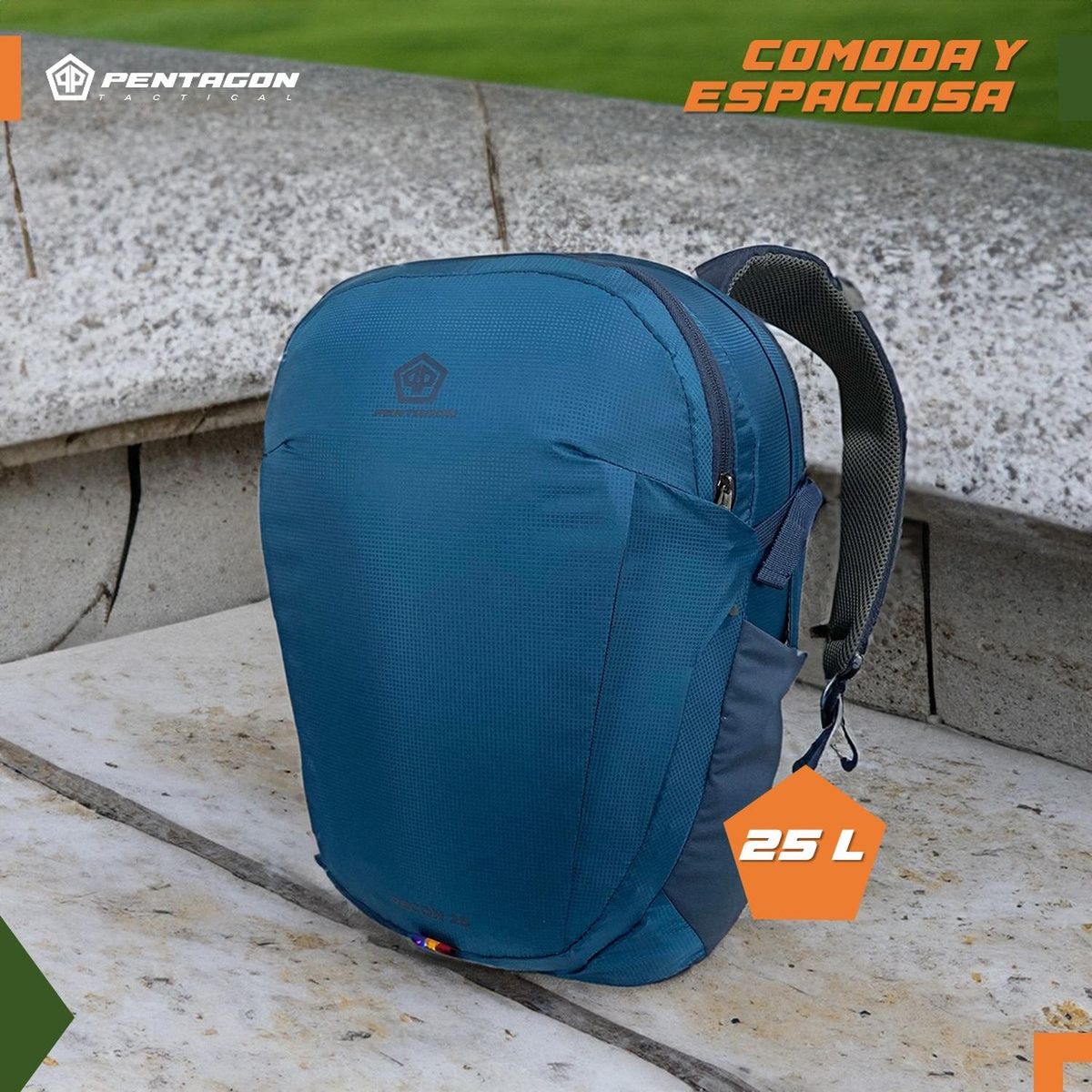 PENTAGON - Mochila Trekking Outdoor Camping Pentagon 25 lt Impermeable - Azul