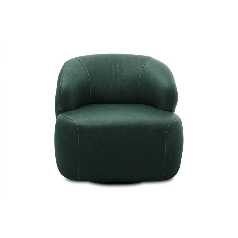 AMUV - POLTRONA CUERO CHANDON GIRATORIA VERDE 80