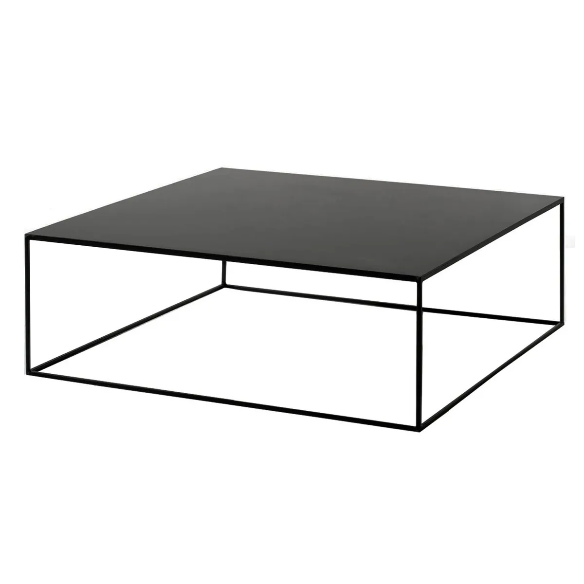 LIVING MARKET - Mesa de centro Grub 100x100x35 Negra Hand Made