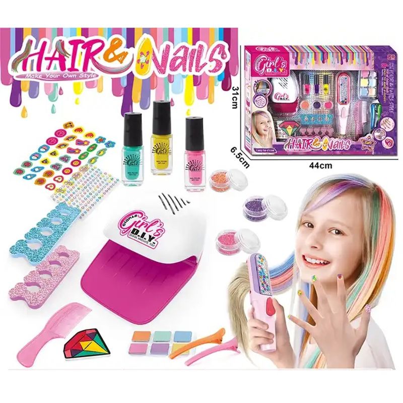 GENERICO - Set Belleza Niña con Kit Manicure y Pintura para Pelo