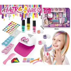 GENERICO - Set Belleza Niña con Kit Manicure y Pintura para Pelo