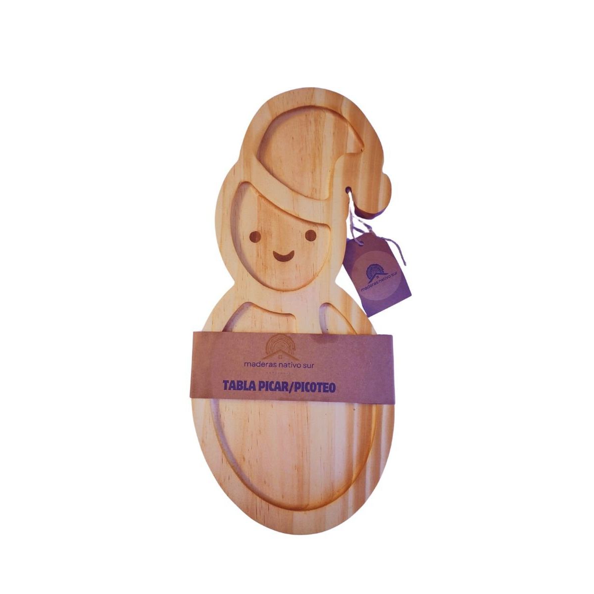 GENERICO - Tabla Picoteo Hombre de Nieve 44x20x19 cm