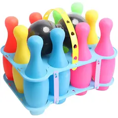 CRUSEC - Juego de Bowling de Plástico para niños 10 Pines + 2 Pelotas