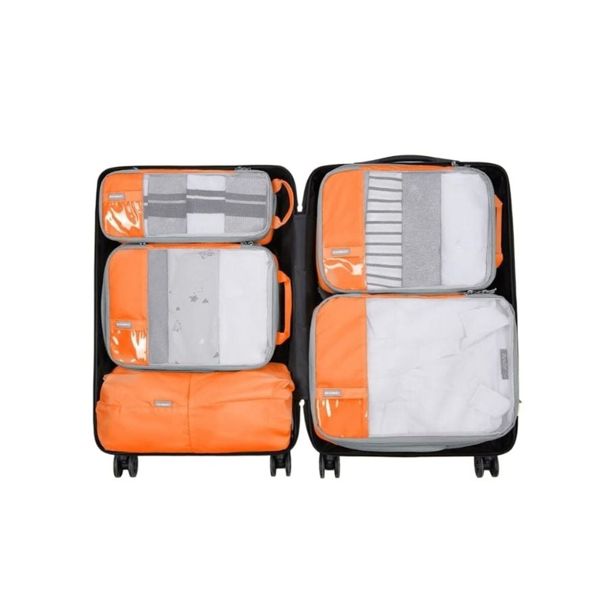 BAGSMART - Bagsmart Organizadores de Equipaje con Compresión 6 pzs Naranja