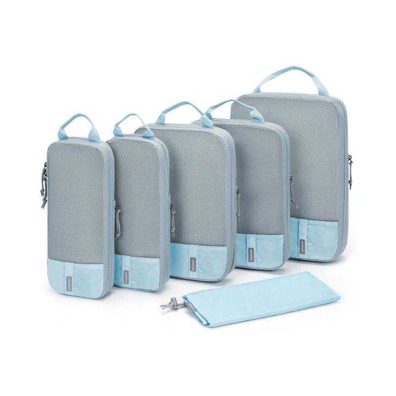 BAGSMART - Bagsmart Organizadores de Equipaje con Compresión 6 pzs Celeste