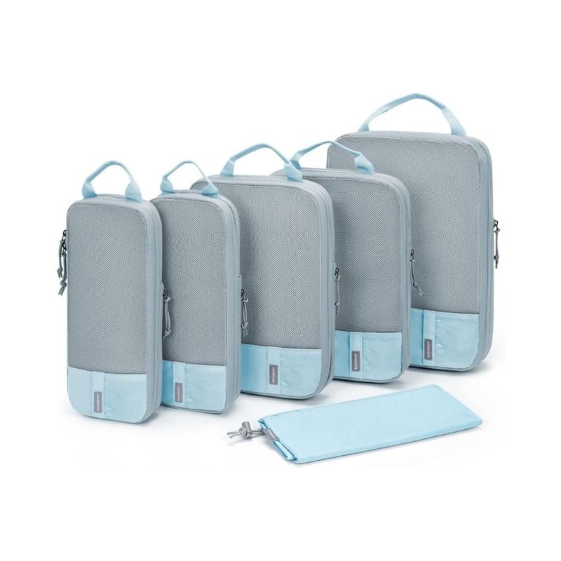 BAGSMART - Bagsmart Organizadores de Equipaje con Compresión 6 pzs Celeste
