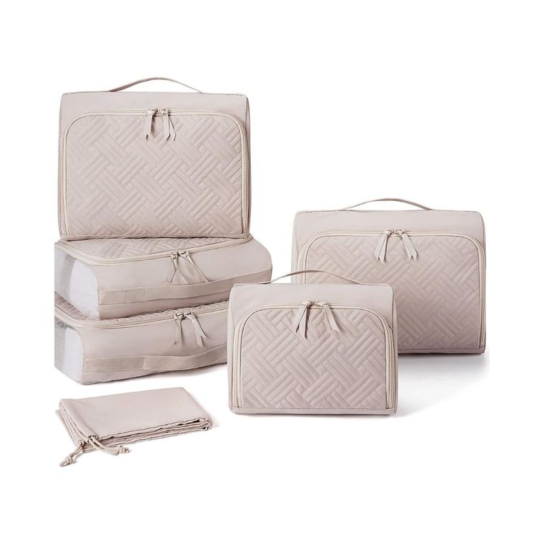 Organizadores de Equipaje Rigidos Acolchados 6 pzs Marfil Beige ...