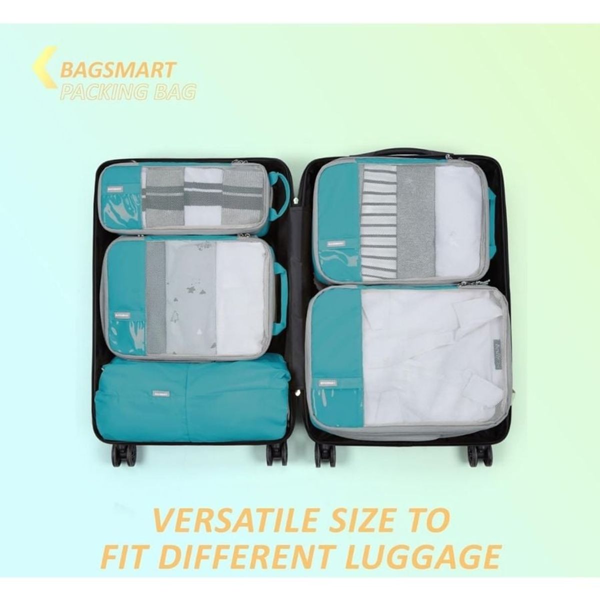 BAGSMART - Bagsmart Organizadores de Equipaje con Compresión 6 pzs Turquesa