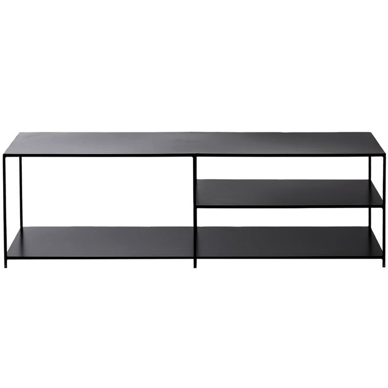Arrimo TV Metalico Negro Utrecht 140x40x45 Hecho a Mano